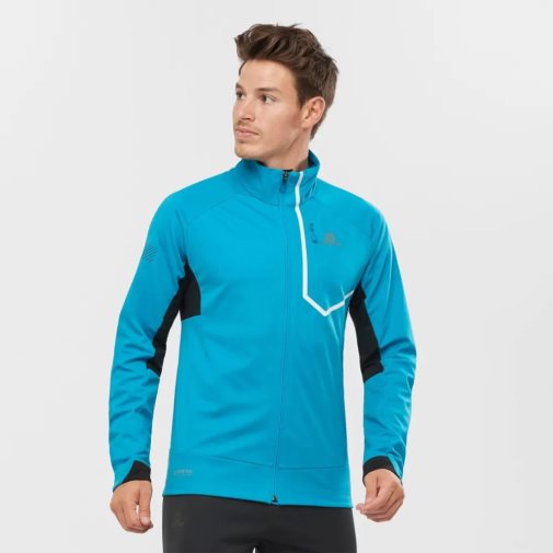 Turquoise Salomon Gore Tex Infinium Windstopper Pro Men's Jackets | PH 67849T